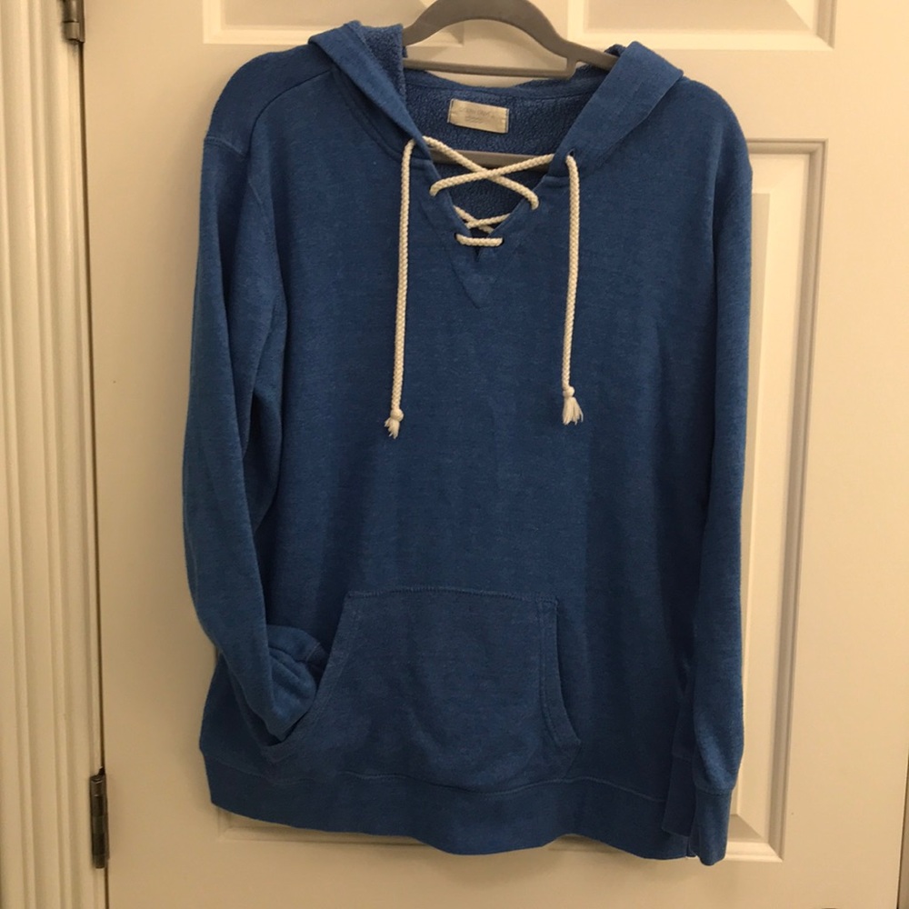 Blue pullover hoodie